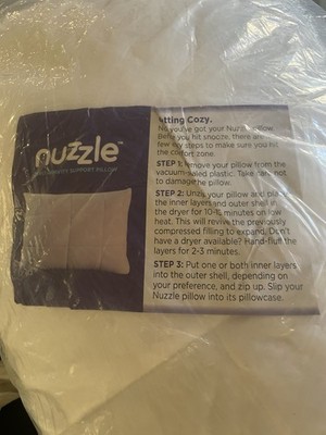 Nuzzle Adjustable Firm Pillow , Luxury Standard SIze (Set of 1), White