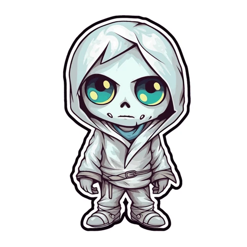 Reaper Baby Skeleton Chibi Horror Scary Self Adhesive Vinyl Sticker