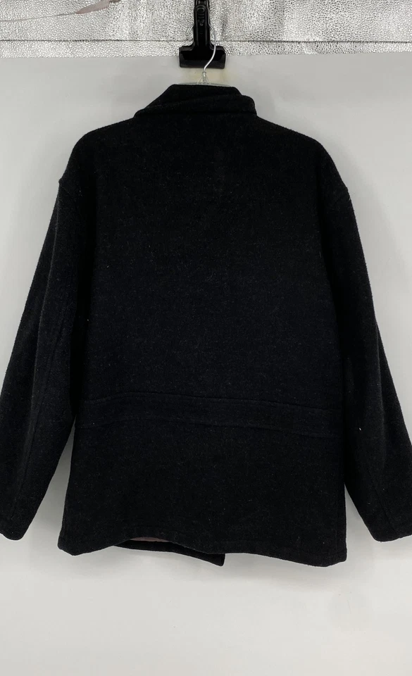 Kenneth Cole Reaction Mens Black Wool Blend Snap Button Shirt Jacket Size Large - Image 2 of 4