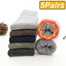 5 Pairs Mens Thermal Winter Socks Thick Warm Soft Comfortable Work Socks