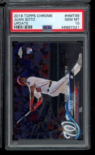 2018 TOPPS CHROME UPDATE JUAN SOTO #HMT98 RC PSA 10 GEM MINT ROOKIE CARD