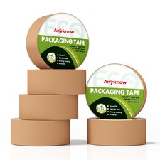 Brown Kraft Paper Packing Tape 6-Pack 2 Inch x 55 Yards  Heavy Duty Shipping...