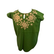 Embroidered Mexican Blouse Handmade Size M
