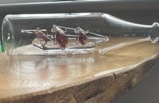 Vintage Mayflower Blown Glass Sculpture Glass Ship In A Bottle Home Decor Orname