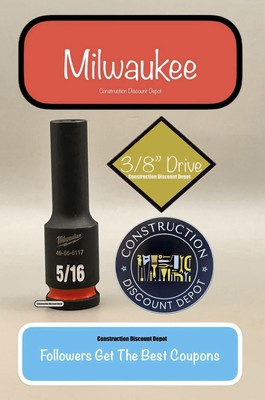 Milwaukee 49-66-6117 SHOCKWAVE Impact 3/8'' Drive 5/16'' Deep 6 Point Socket