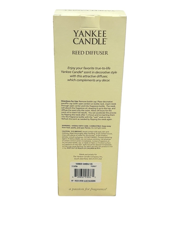 RARE Vintage Yankee Candle Reed Diffuser Lilac Blossoms 7.5 Fl Oz 10 Reeds Kit - Image 4 of 4
