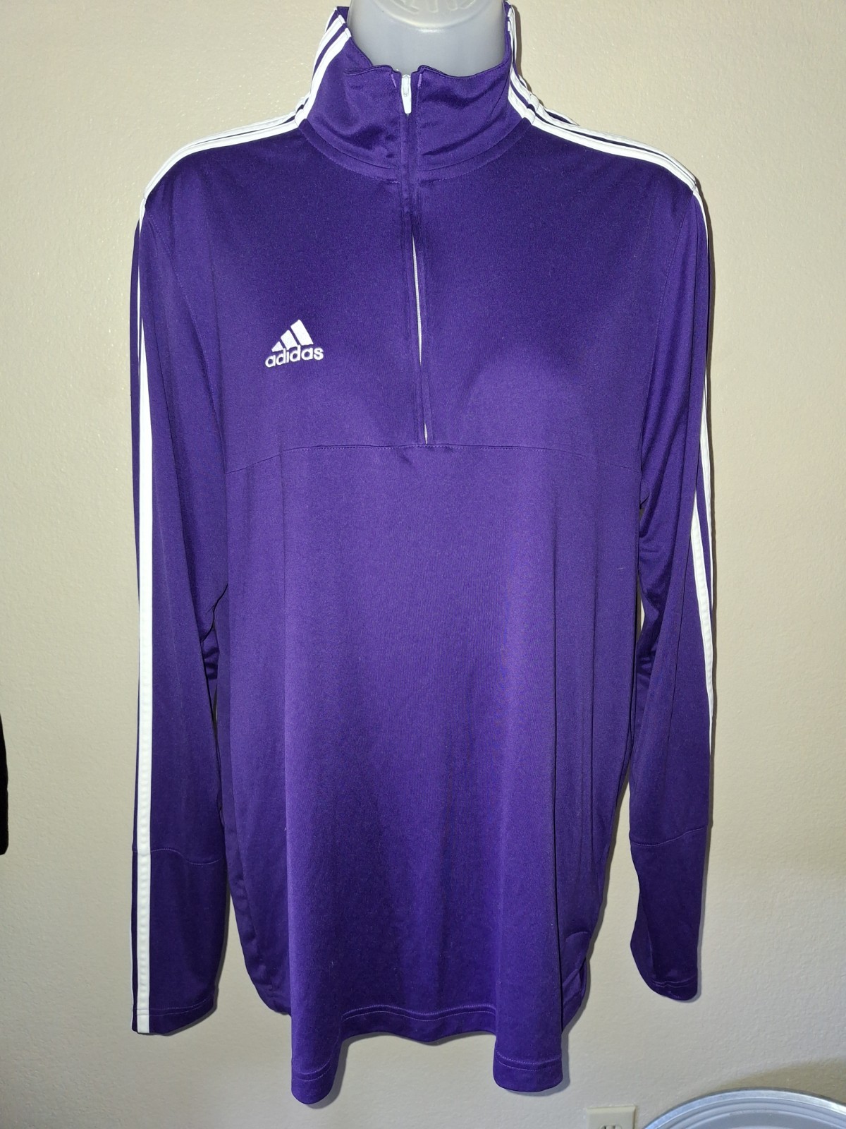 Adidas Men's Aeroready TI 1/4 Long Sleeve Zip Sweatshirt Pullover Purple Size L