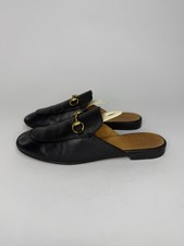 Gucci Black Leather Princetown Flat Mules Size 37 EU/ 7 US/4 UK