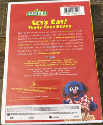 Sesame Street Lets Eat Funny Food Songs DVD-Rare Vintage-SHIPS N