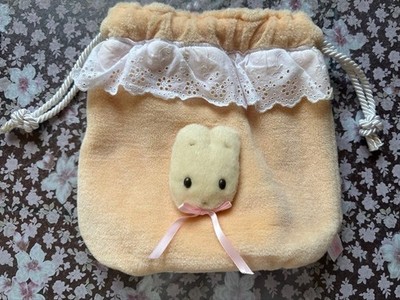 Fancy a la Mode Maron Cream Drawstring Pouch Bag Limited Edition