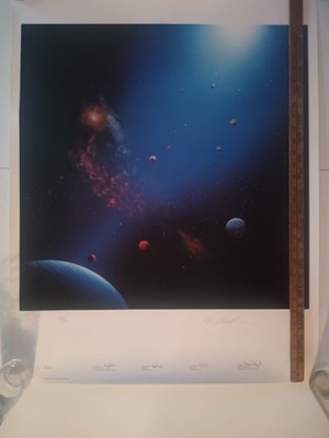 Ron Russell Cosmic Art Space Poster Signed 1987 Numbered  #524/750 33''X 25.5''