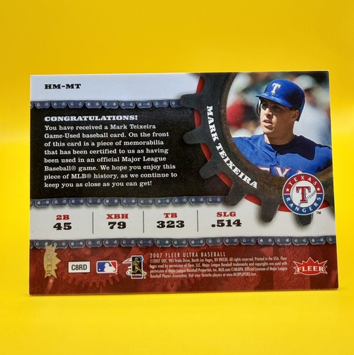 2007 Mark Teixeira Fleer Ultra Hitting Machine Relic nietoperza #HM-MT - Zdjęcie 2 z 2