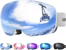 Supertrip Adult Ski Goggles, Interchangeable Lens Anti-Fog Snow Snowboard Goggle