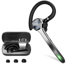 Auricular Bluetooth profesional con micrófono, 72 h de conversación y estuche po