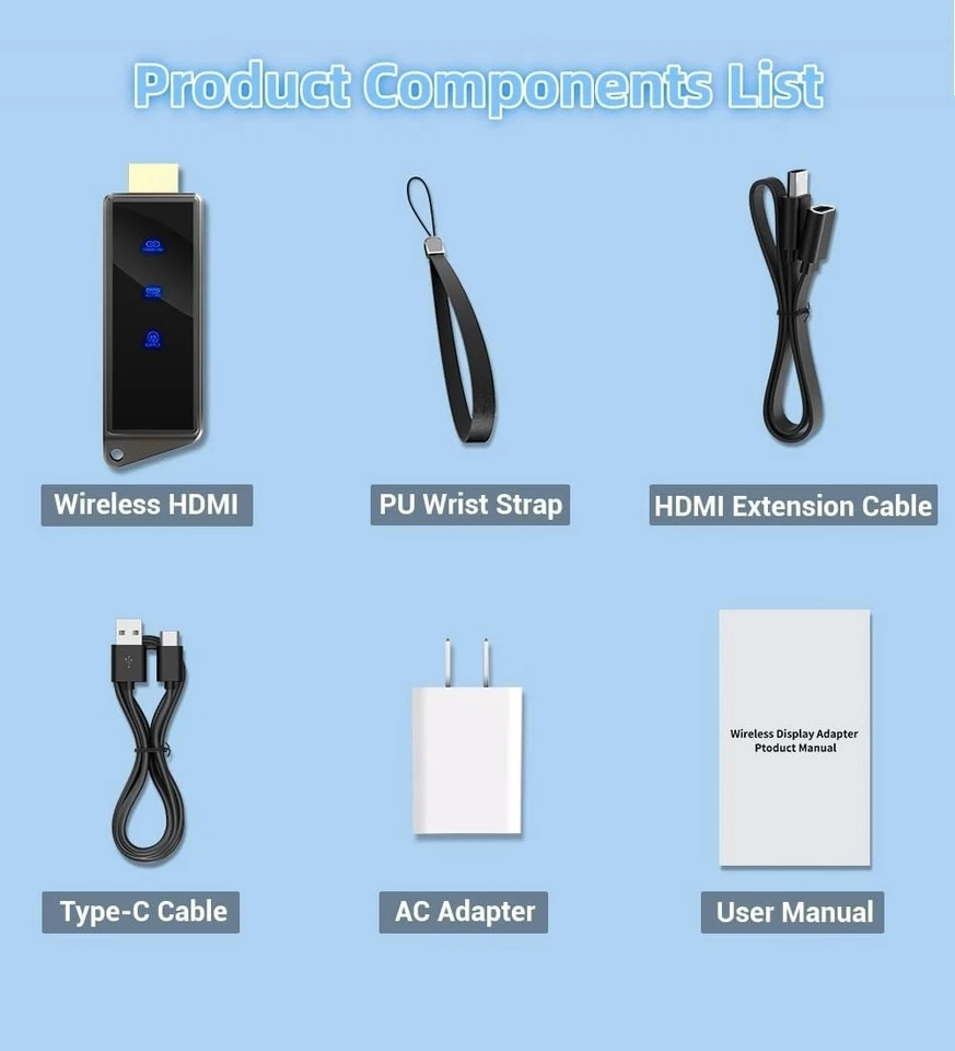 Wireless HDMI Transmitter and Receiver, Plug & Play Portable 2.4G/5G Wireless HD - Image 2 of 4
