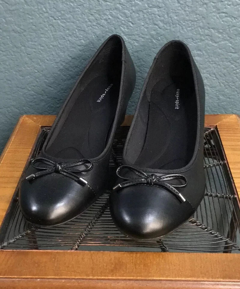 Easy Spirit Women's Leather Espadrille, Black, Size 8.5, NEW - Image 2 of 4