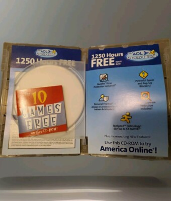Vintage AOL America Online CD Disc Disk 1250 Hours free trial  2005 Collector