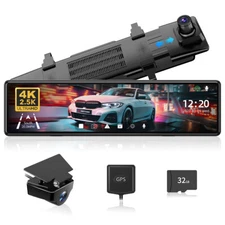 REDTIGER Mirror Dash Cam Front and Rear, 4K+2.5K Rear View Mirror Camera