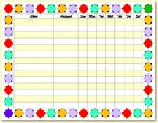 8.5 X 11 Weekly Chore Task List Chart - Dry Erase - Thin Flexible Magnetic