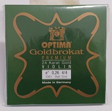 Optima Goldbrokat 24K Gold Pltd Steel Violin E String 4/4 Size 26 guage ball end