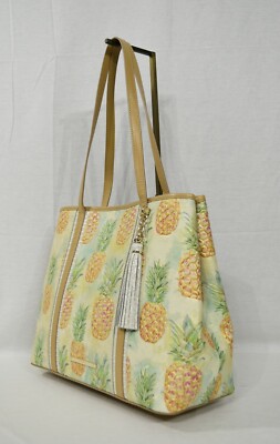 パイナップル NWT Brahmin Medium Julian Embossed Leather Tote/Shoulder Bag in