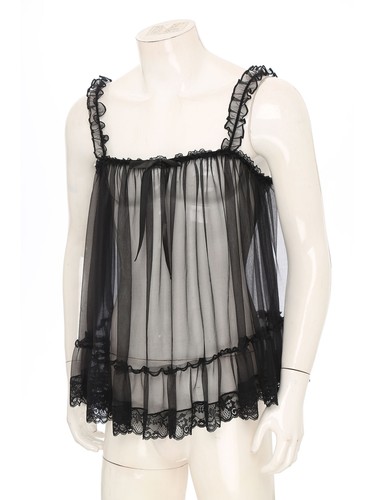 FEESHOW Womens Sexy Lace Sheer Sleepwear Dress See-Through Slip Tops AU - Picture 27 of 76