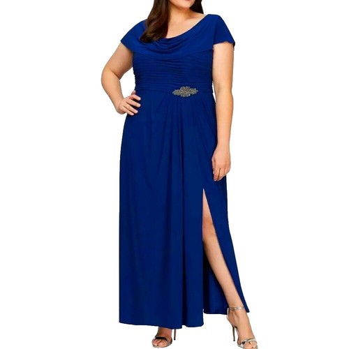 green emerald velvet dress Alex Evenings Petite Irene Embroidered Sequin Gown Navy / 14p main image 1