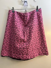 Vintage Lilly Pulitzer Skirt Pink Brown Embroidered Geometric Circle Pattern 10