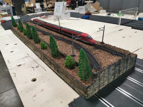 Diorama ferroviario con treno Trenitalia Freccia Rossa 1000 1:87 H0 OCCASIONE - Foto 3 di 15