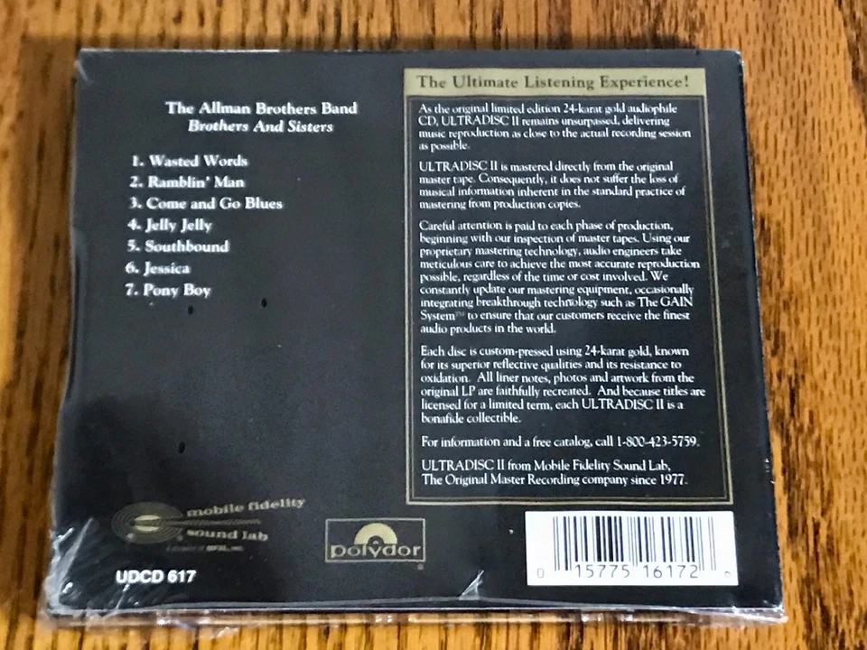 THE ALLMAN BROTHERS MFSL 24 KARAT GOLD CD ~ BROTHERS AND SISTERS ~ STILL SEALED! Foto 3 de 4