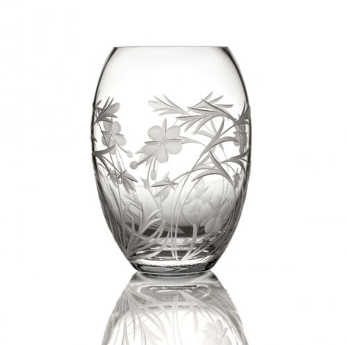 Meadow Flower Barrel Vase - Kristallglas mit Wiesenblumen Muster - Bild 1 von 4
