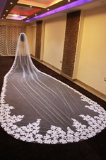 Bridal veil lace Cathedral 1 layer lace edge for bride