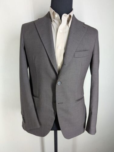 Berg & Berg Recent Made In Italy Pure Wool Brown Blazer -US Size 40 R-NEAR MINT - Picture 6 of 15