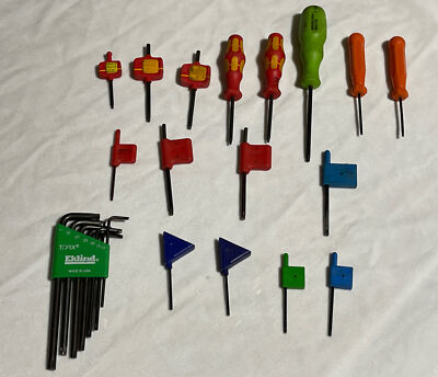 17 Piece Lot Of Torx-Sandvik, SFS, Eklind, Kyocera, Keys, Flag And Screwdrivers