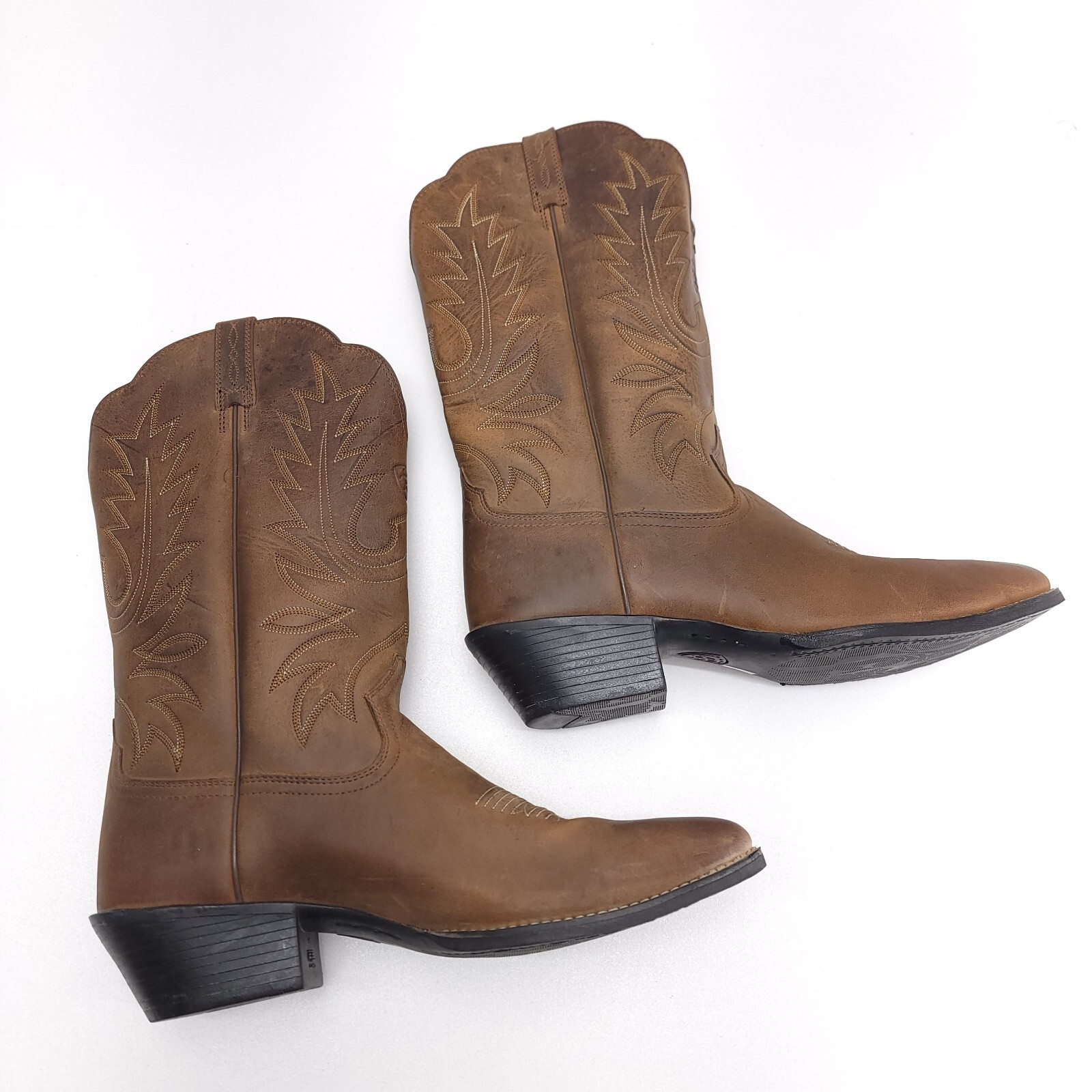 Ariat Womens Heritage R Toe Distressed Brown Western Boots Size 11 B