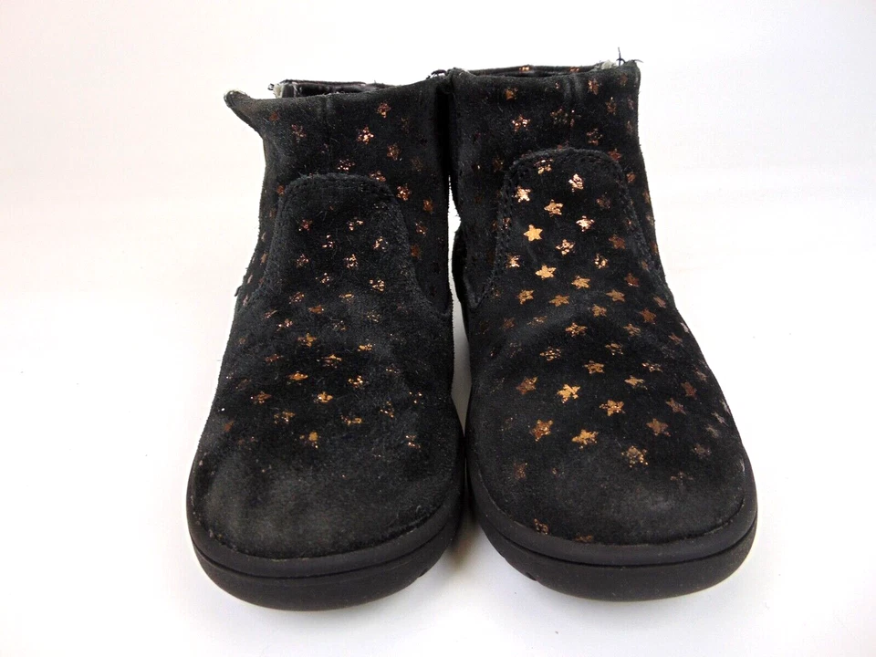 Botas de bebê Stride Rite infantil menina Zaria tamanho 10.0 K, couro camurça preto - Imagem 4 de 4