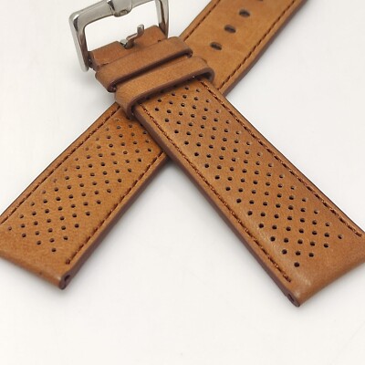 22 mm Movada Bold Genuine Leather Brown Rally Strap/ Watch Band