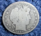 1907 S SILVER BARBER HALF-DOLLAR COIN! **NICE SEMI-KEY FILLER**