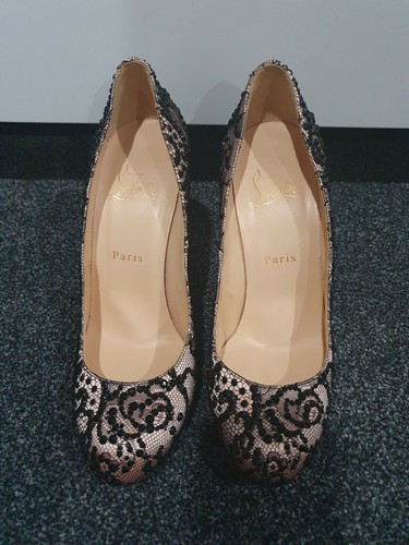 CHRISTIAN LOUBOUTIN FIFI LACE & STRASS HEELS SZ 38.5 BRIDAL - Picture 2 of 12