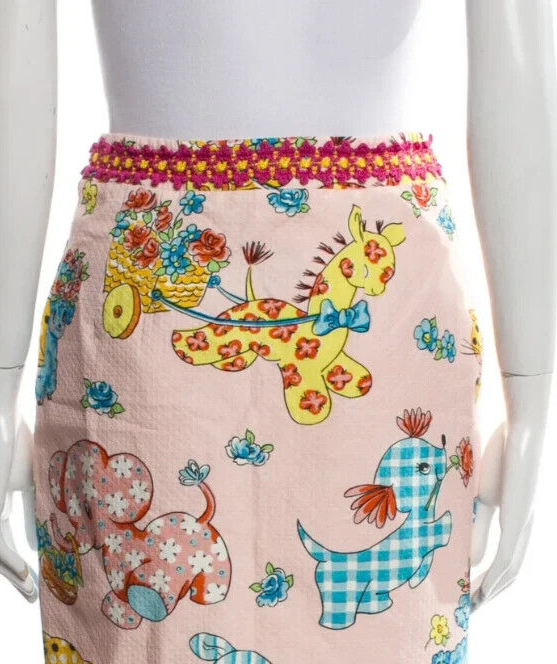 Moschino Couture Calico Animals Piquet Nursery Rhyme PINK Mini