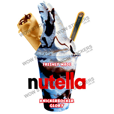 Eiswagen Aufkleber Nutella Bar Knickerbocker Glory Nutty Whippy Trailer Decal
