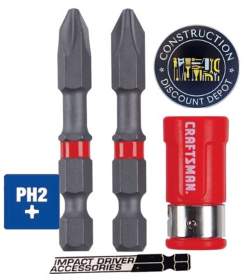 Piece Craftsman 2-in #2 PH2 Screwdriver Bit Set Impact Rated