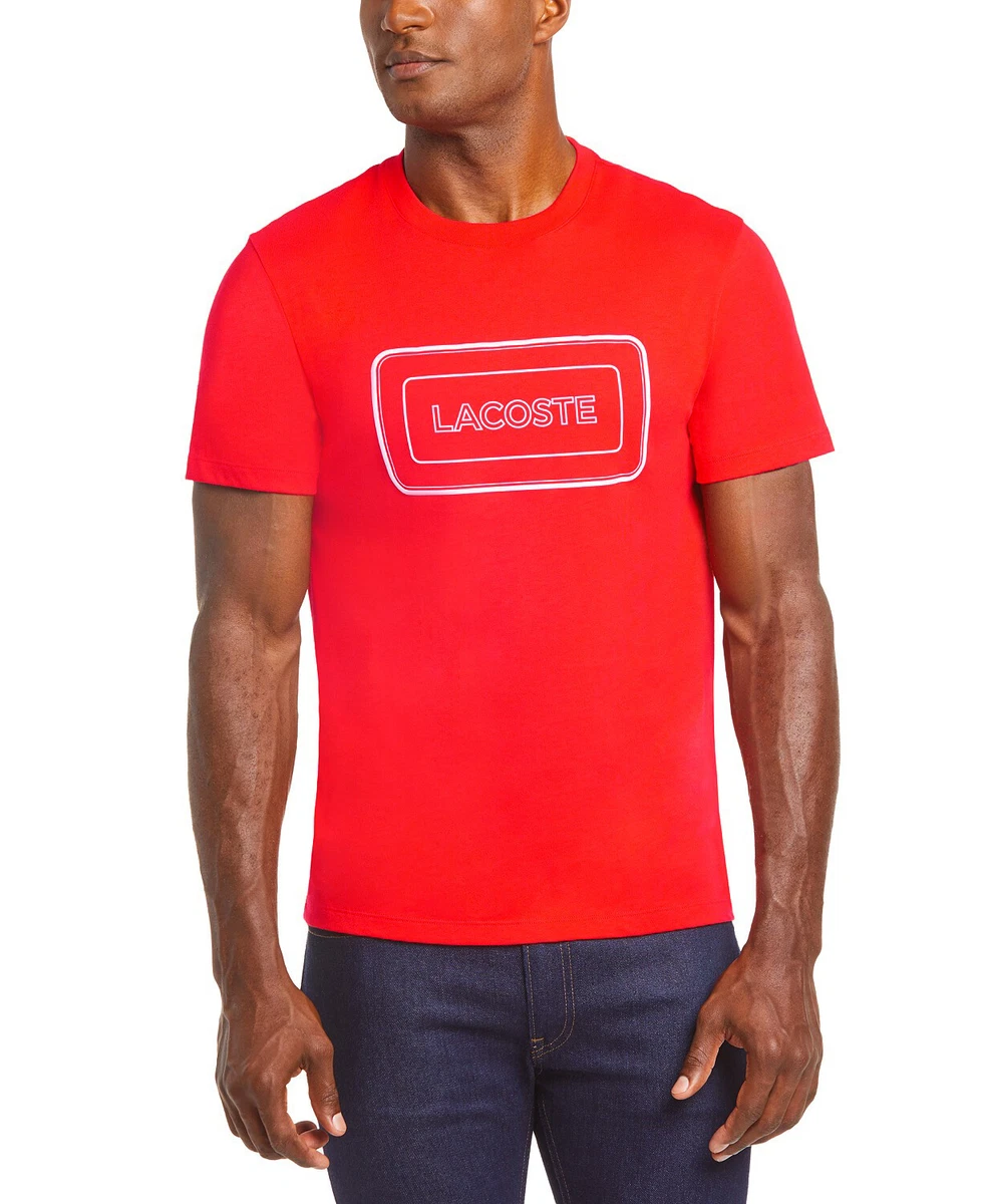 Lacoste Red Motion Reflective Logo Graphic Sleeve T- | eBay