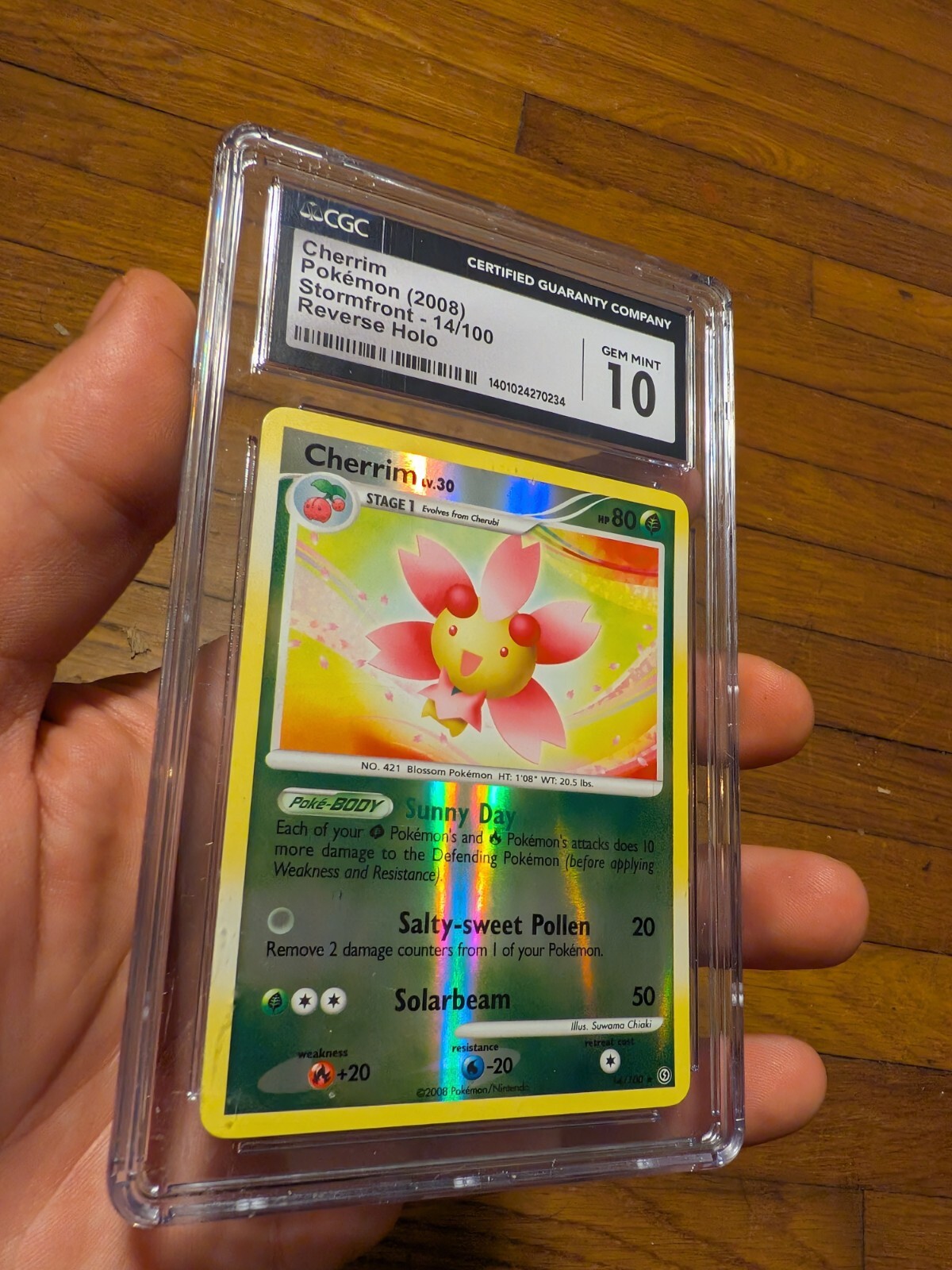 (TOP POP 5) CGC 10 GEM MINT Stormfront Cherrim Reverse Holo 14/100 Pokemon