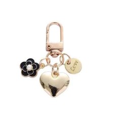 Car Keychain Heart Floral Shapes Gold Keyring Women Trendy Exquisite Black Gifts