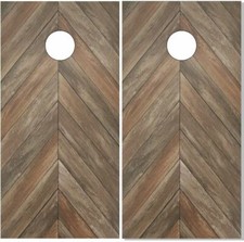 Chevron Wood LAMINATED Cornhole Wrap Bag Toss Skin Decal Sticker