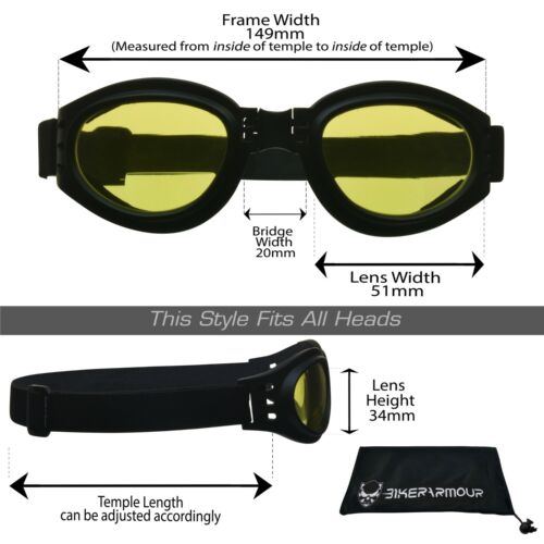Gafas de sol bifocales gafas de motocicleta plegables gafas envolventes deportivas espuma a prueba de viento - Imagen 20 de 34