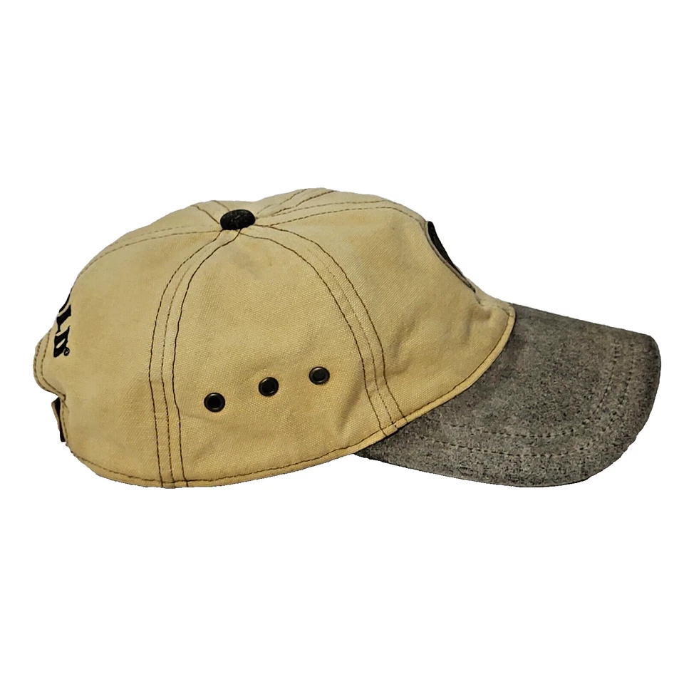 LEUPOLD Optics Hunting Distressed Duck Canvas Leather Bill Strap Back Cap Hat - Image 4 of 4