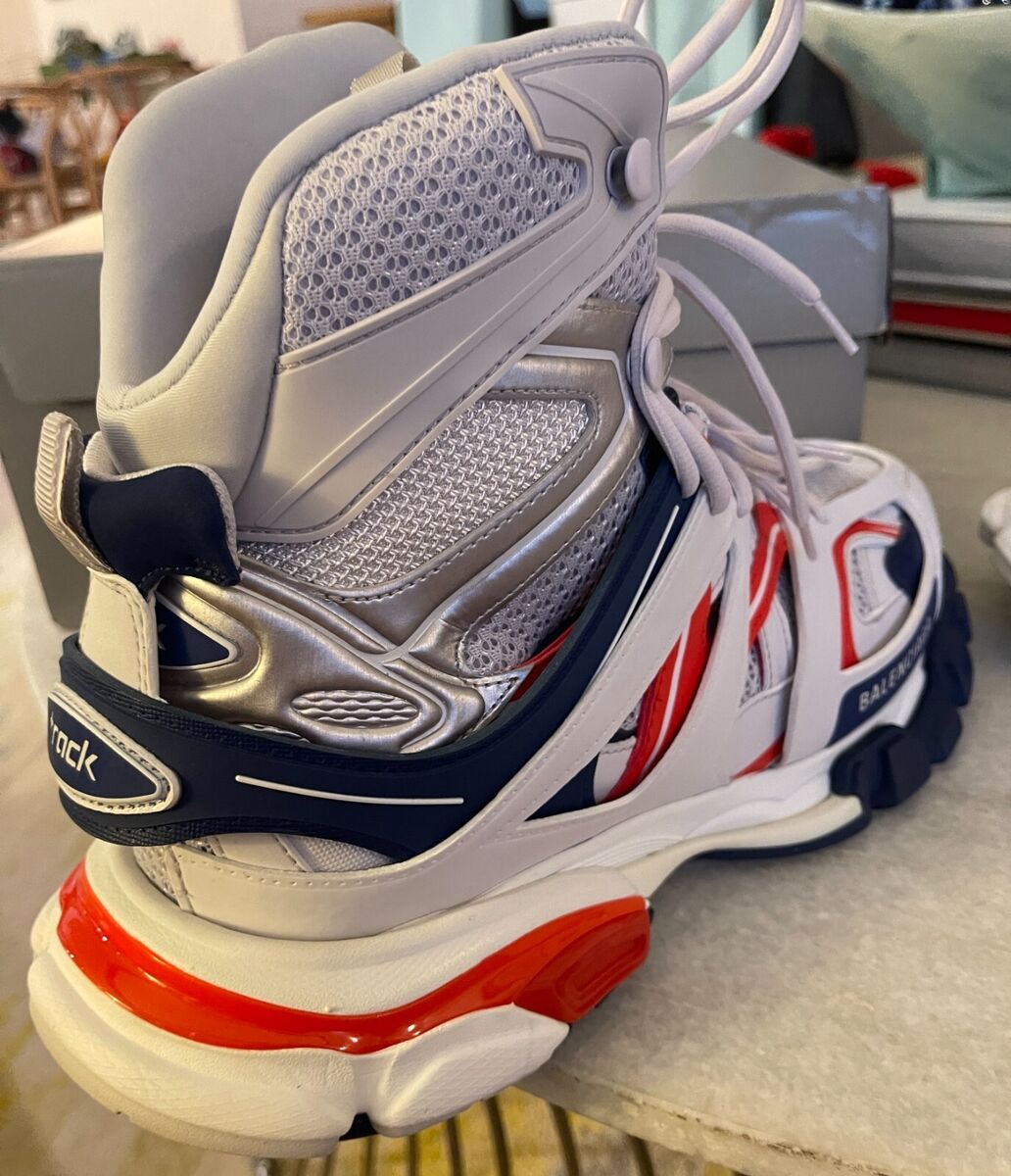 Size 10 - Balenciaga Track Hike Light Grey Blue Red for sale Size 10 - Balenciaga Track Hike Light Grey Blue Red for sale