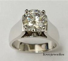 3CT Round Cut VVS1 Diamond Lab-Created Men's Wedding Ring 14K White Gold Finish